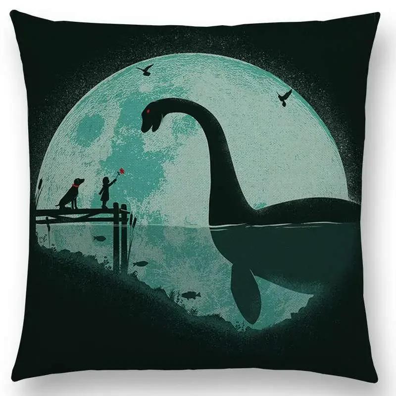 Latest Magical World Unknown Loch Ness  Colorful Pure Curiosity Cushion Cover Sofa Throw Pillow Case Big Octopus Zombie
