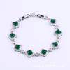 Простой темперамент Геометрический четырехугольник Циркон Браслет Латунь Позолота Ручные украшения