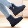 Fleece-Lined Women's Height-Increasing Cotton Boots - Thick-Soled, Plus Size, Polyurethane Winter Shoes
