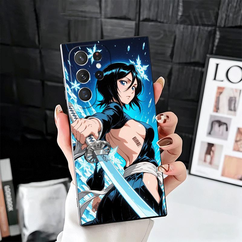 Bleach Kuchiki Rukia Soft Phone Case for Samsung Galaxy S26 S25 Edge S24 Ultra S23 Plus S22 S21 FE S20 Black Cover Back Shell