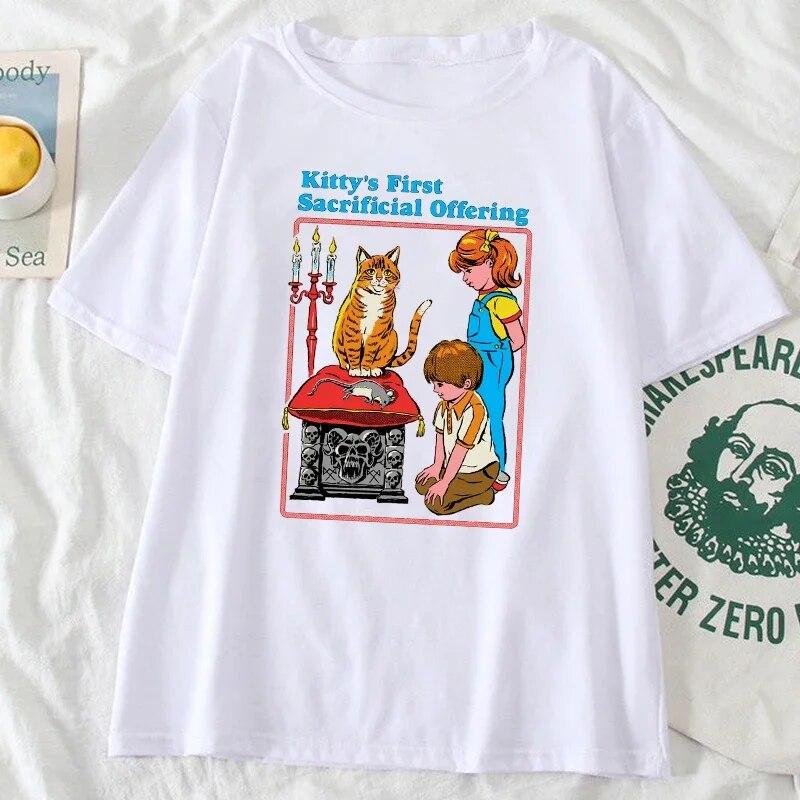 Классические винтажные топы 90-х годов «Давайте вызовем демонов сатаны», футболка «Ностальгия», «Страшный инопланетянин, сверхъестественное», графика, популярные футболки на Хэллоуин