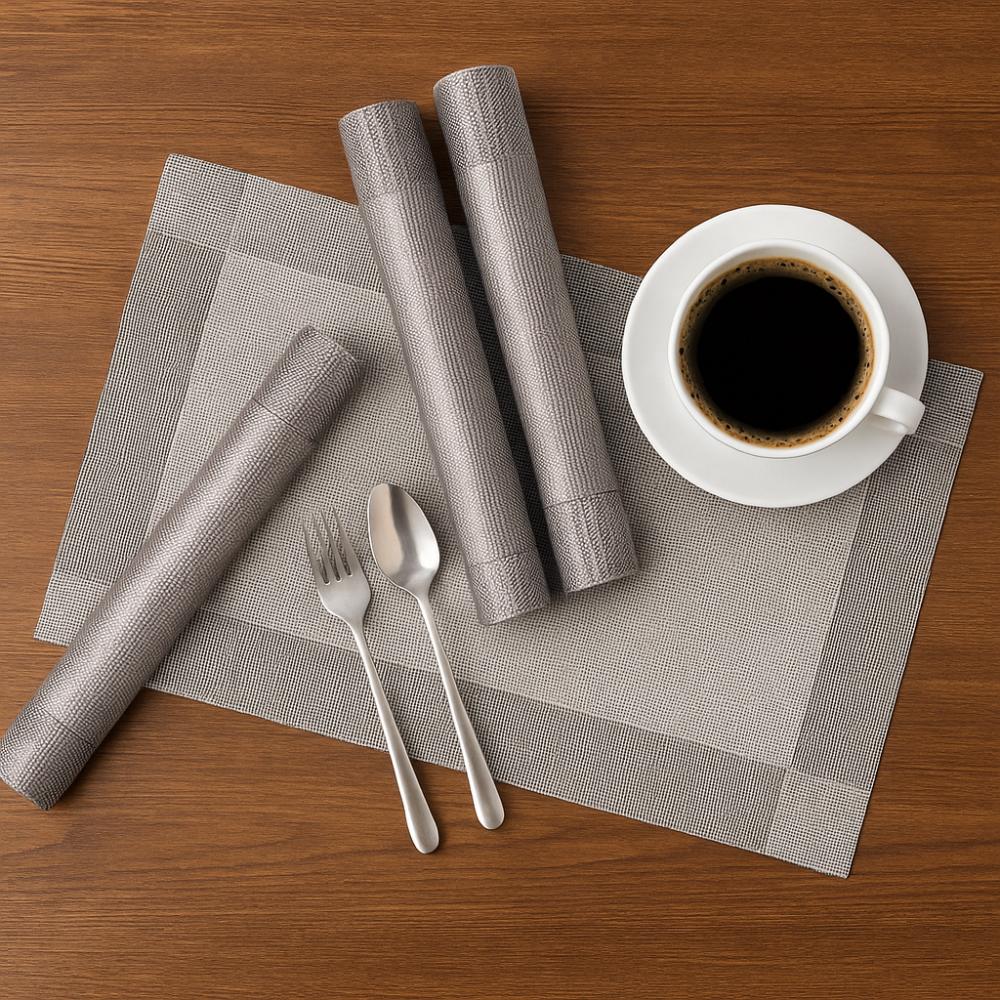 6pcs Non Slip Dining Table Mat Waterproof Bowl Pad Durable Washable Party Placemat  Banquet
