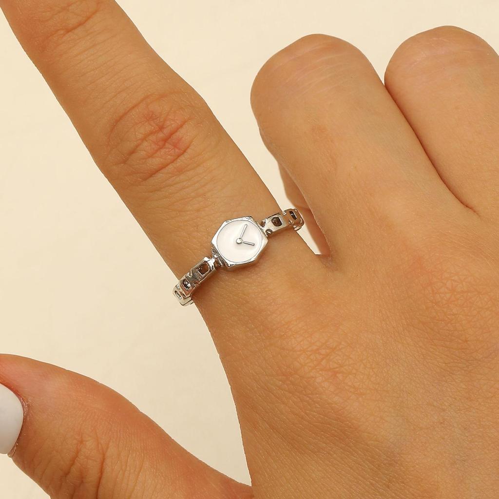 Personality Niche Premium Feel Gilding Golden Watch Opening Ring