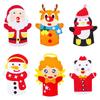 Cartoon Santa Christmas Hand Puppet Non-woven Felt Fabrics Sewing Kit DIY Craft Sewing Felts  Kids