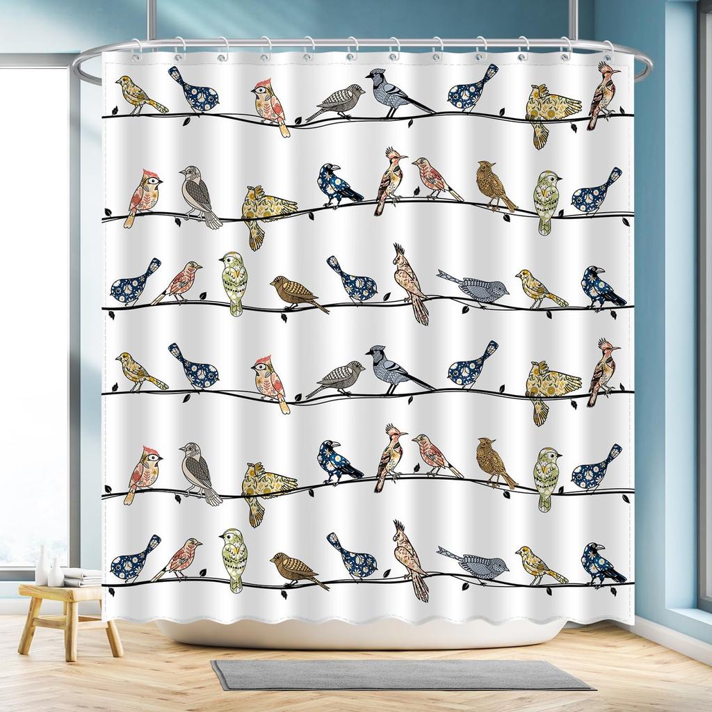 Kids Funny Ocean Shower Curtain, Cute Cartoon Watercolor Colorful Underwater Whale Boys and Girls Bathroom Decor Curtains