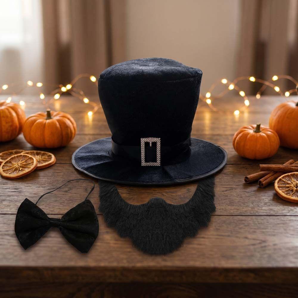 Adorable Formal Costume Hat Dress Up Black Magician Hat Cosplay Outfit Black Top Hat Theme Party