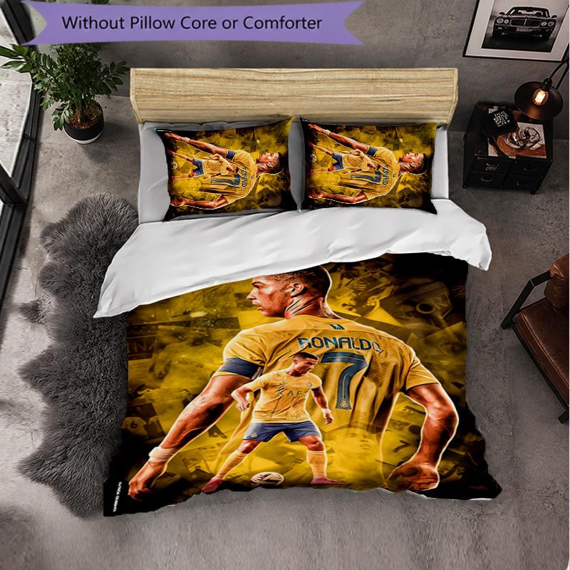 Cristiano Ronaldo Themed Bedding 3Pcs Duvet Cover Set Decorative Bed Linen For Teen Room Home Decoration