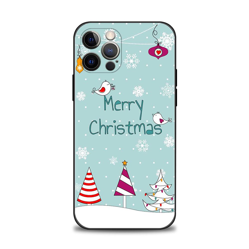 Мягкий силиконовый чехол для телефона для iPhone 14 13 12 11 Pro Max 6 6S 7 8 Plus X XS XR 12 13 Mini Shell Рождественская елка с оленем