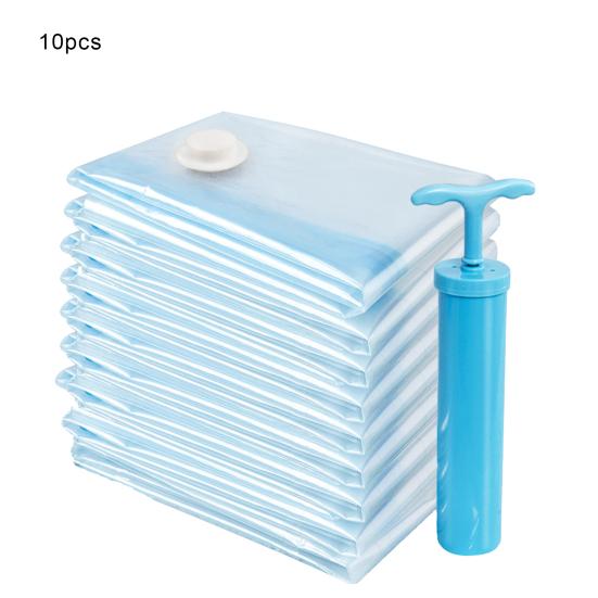 1 комплект вакуумного компрессионного мешка из утолщенного материала, большой емкости с насосом, прозрачный с воздушным клапаном