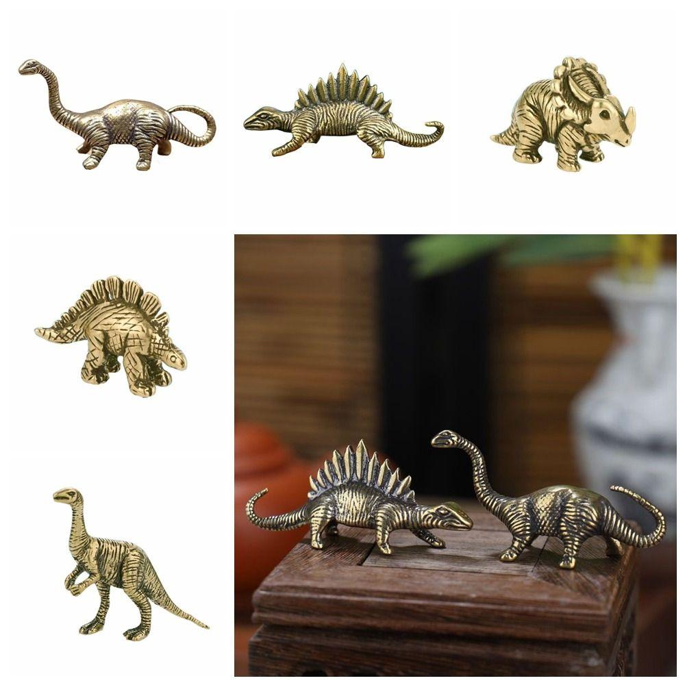 Vintage Dinosaur Statue Zinc Zinc Alloy Children Dinosaur Toy Lucky Dinosaur Miniatures Decoration Crafts