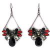 [L5611] - Designer Earrings 'Sissi' Red Black Gray