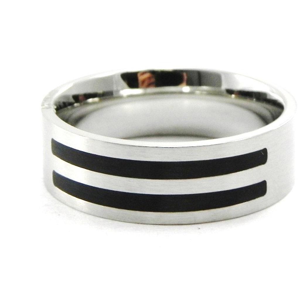 Стальное кольцо "Tony" Черное серебро