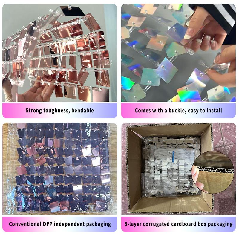 30x30см 12шт Панель-фон из сверкающих пайеток Блестящий фон для фотобудки для украшений на День святого Валентина Свадебная вечеринка