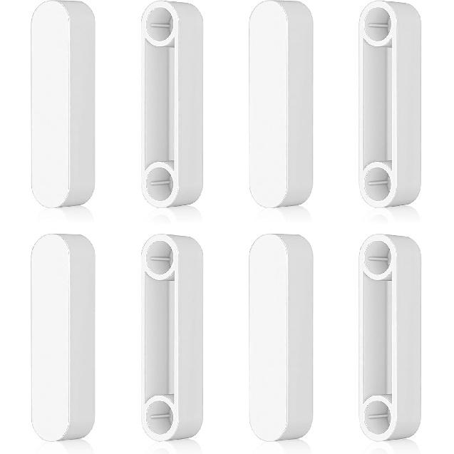 8Pcs Closet Rod End Caps Plastic Rod Spacer Cap Wire Shelf End Caps Closet System Parts for Wire Shelves(White)