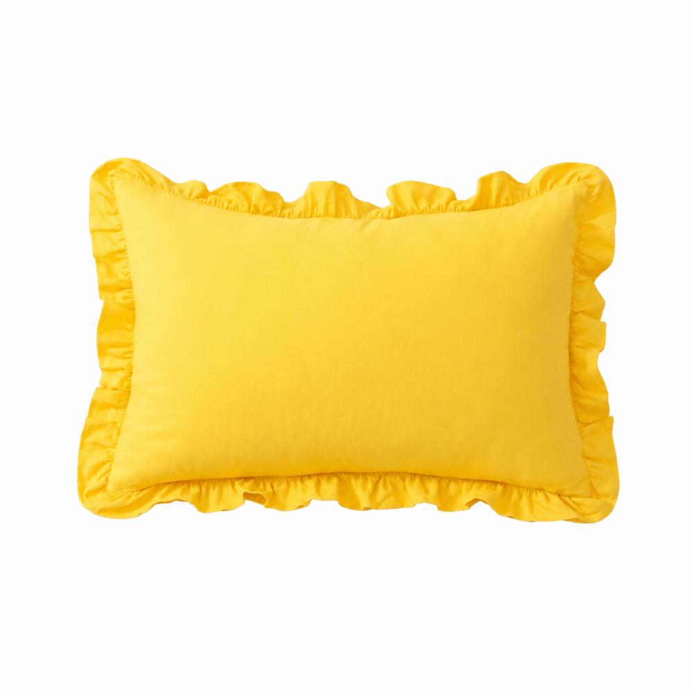 Plaid Print Throw Pillow Cover Soft Cotton Art Cushion Cover Ruffled Edge Pillowcase Living Room
