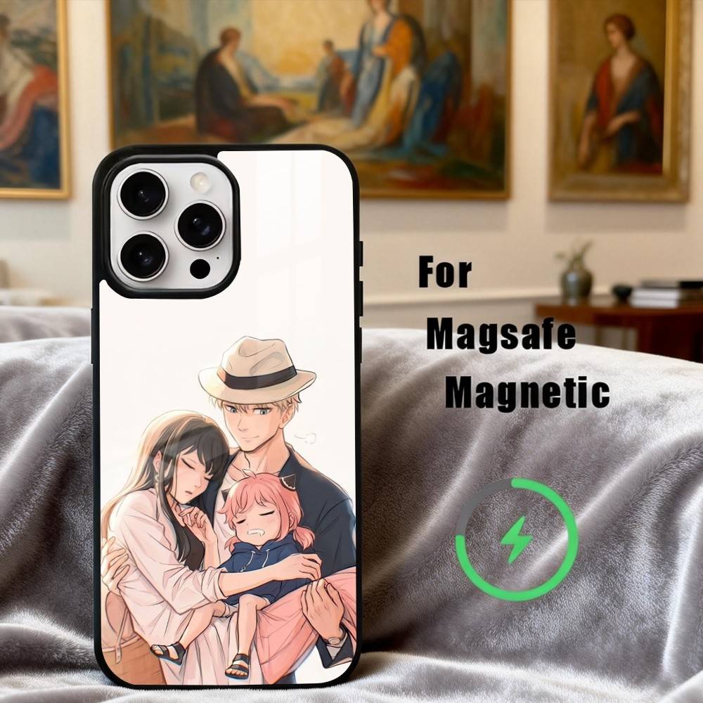 Чехол для телефона S-Spy X F-Family-Y A-Anime для iPhone 17,16,15,14,13,12,Plus,Pro,Max с магнитной беспроводной зарядкой MagSafe