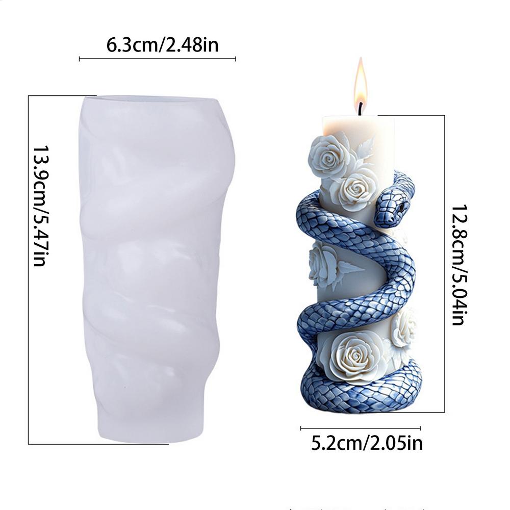 Смола Ароматическая Свеча Змея Рельеф Силиконовая Форма Ручной Работы Гипс Смола Украшения Формы Животное Мыло Принадлежности для Изготовления Свечей