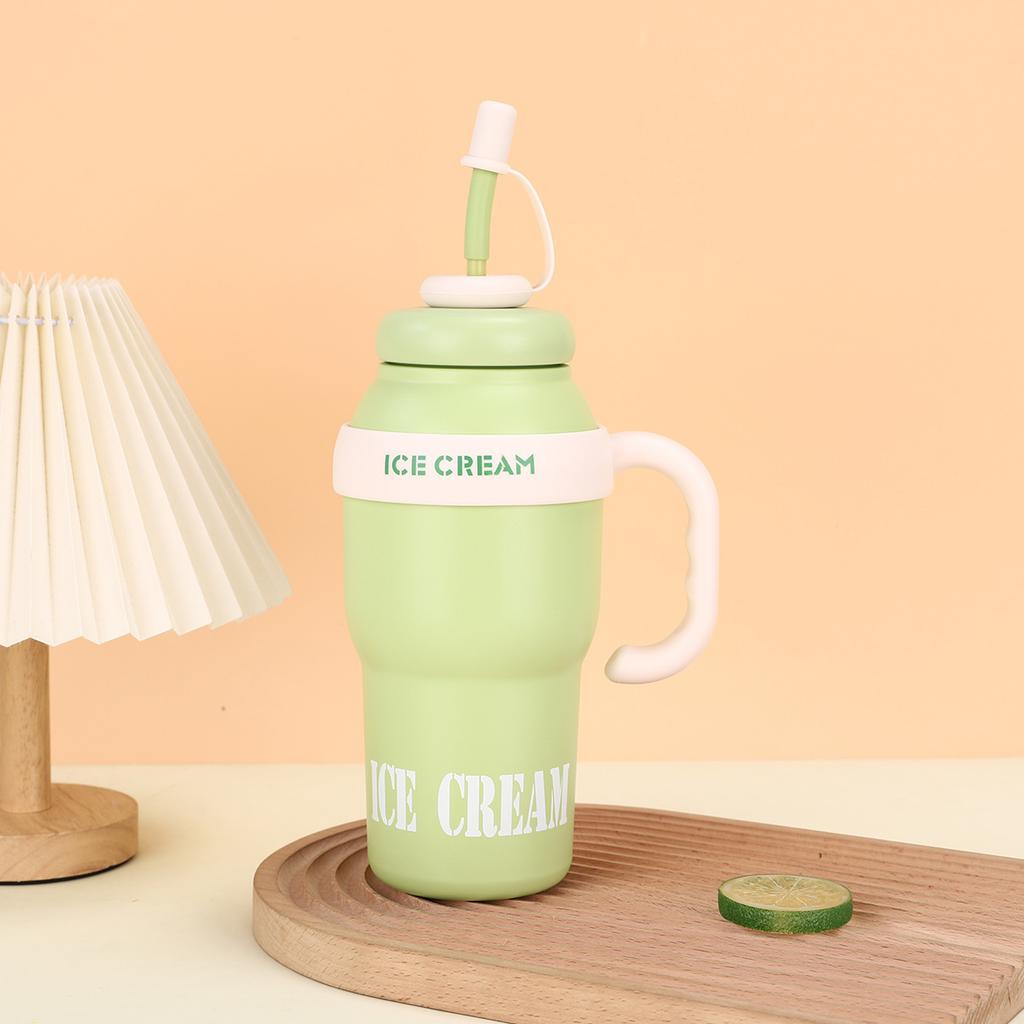 Stainless Steel Big MAC Handle Ice Bulba Cup High Appearance Level Tea Separation Thermos Cup Portable Car Handy Cup