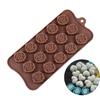 15-grid Silicone Chocolate Mold Reusable Rose Flower Shape Molds Cake DIY Crafting Handmade Kitchen Baking Mould for Biscuits
