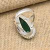 Ювелирное кольцо ручной работы с граненым зеленым ониксом из стерлингового серебра 925 пробы