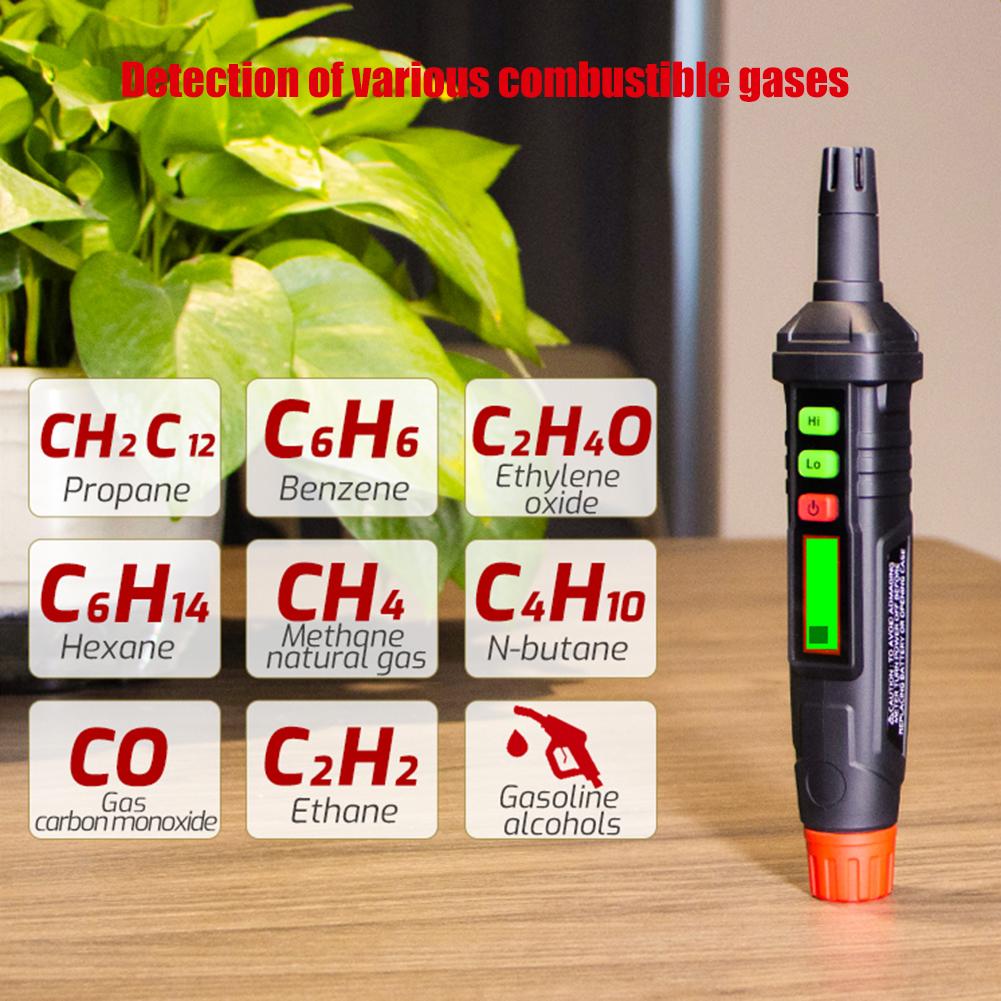 Портативный детектор газа, ручка-детектор утечек с визуальным и звуковым сигналом тревоги