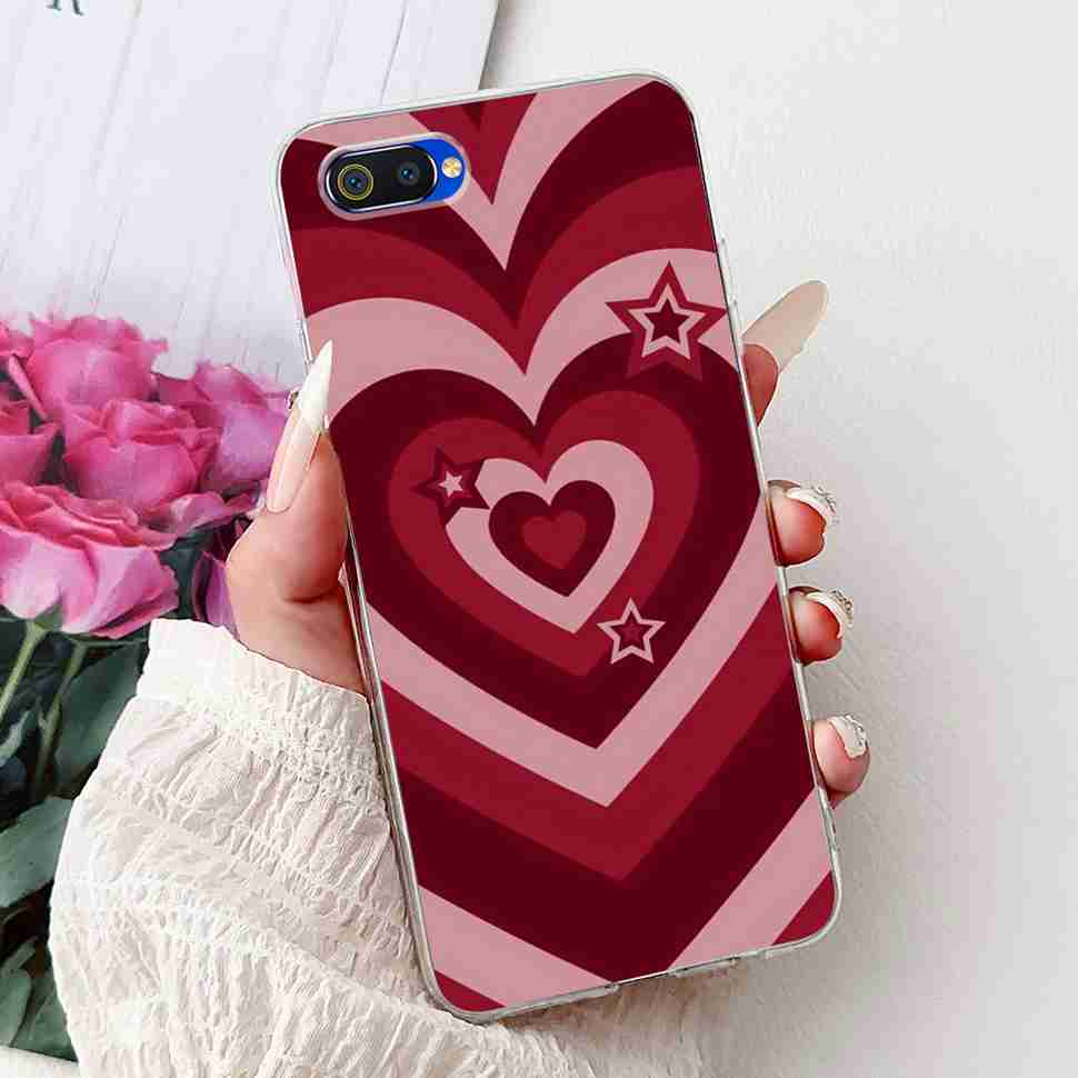 For Realme C2 RMX1941 6.1" Case Summer Fresh Mint Soft Silicone TPU Cover For Oppo Realme c2 C2 Luxurious Flowers Bumper Shell