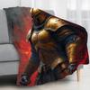 Mythical Warrior Flame Pattern Flannel printed blanket suitable for all seasons suitable for living room office sofa and travel