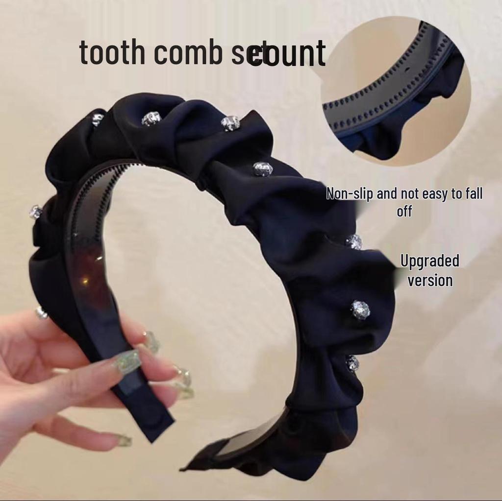 Повязка на голову вафельная конфетного цвета: Высокая тулья, Улучшенная губка для умывания лица, Широкий обруч для волос для ранней весны.