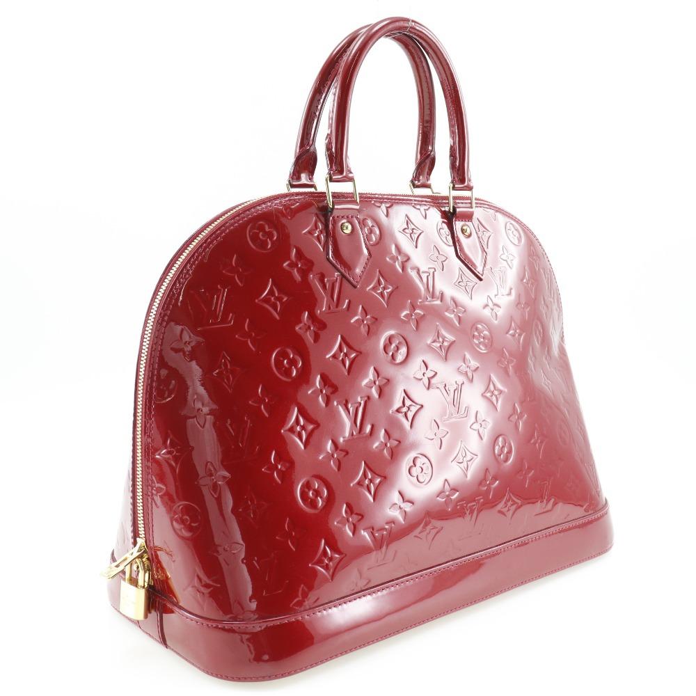 Louis Vuitton Сумка Alma GM M93596 Красный Помдамур Монограм Лак Женская Б/У
