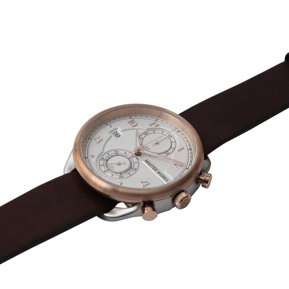 MASTERWORKS Watch Quattro/002 (Silver/Dark Brown)