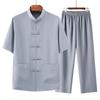 Летний костюм Дада Тан для мужчин среднего и пожилого возраста, костюм с коротким рукавом, новый китайский стиль, дедушкин костюм-туника, повседневная одежда из двух предметов