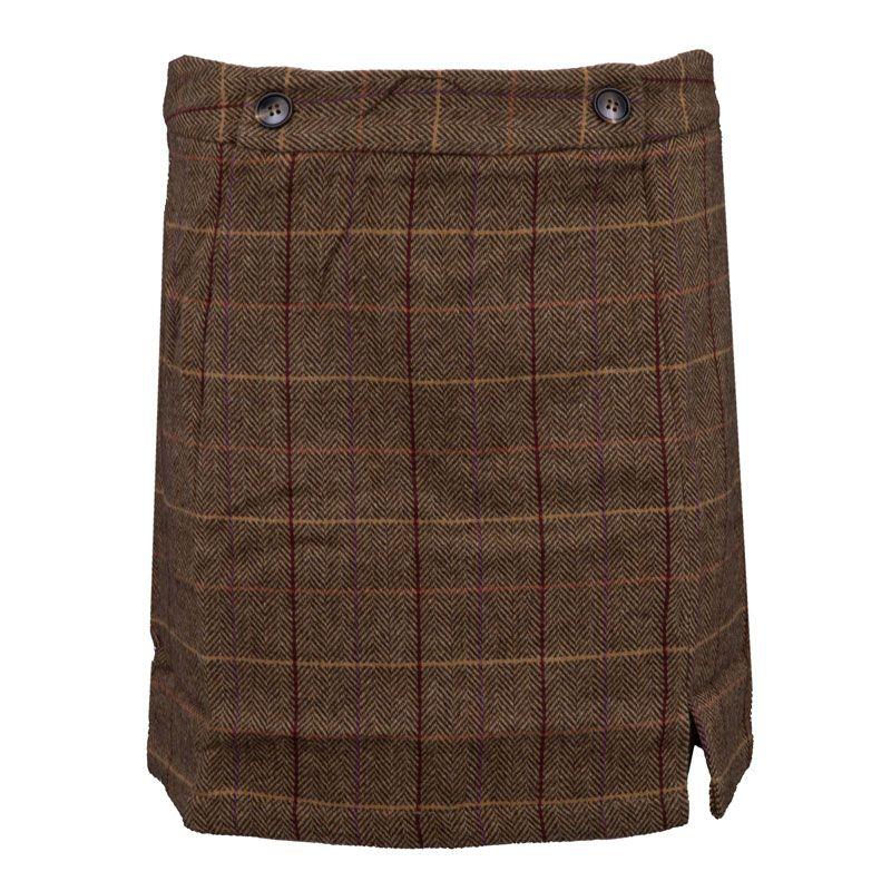 Jil Femme LA PETITE ETOILE Short Brown Wool Tweed Check Skirt