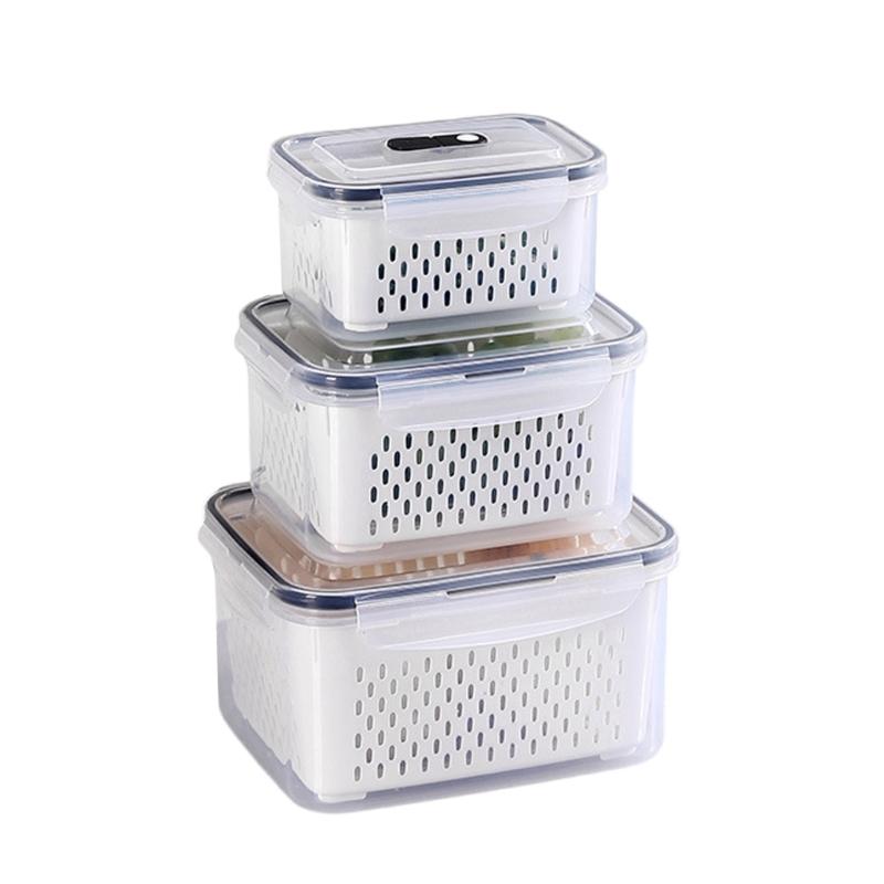 Многофункциональный контейнер для хранения продуктов с съемным дуршлагом для легкого слива и сохранения продуктов в течение длительного времени
