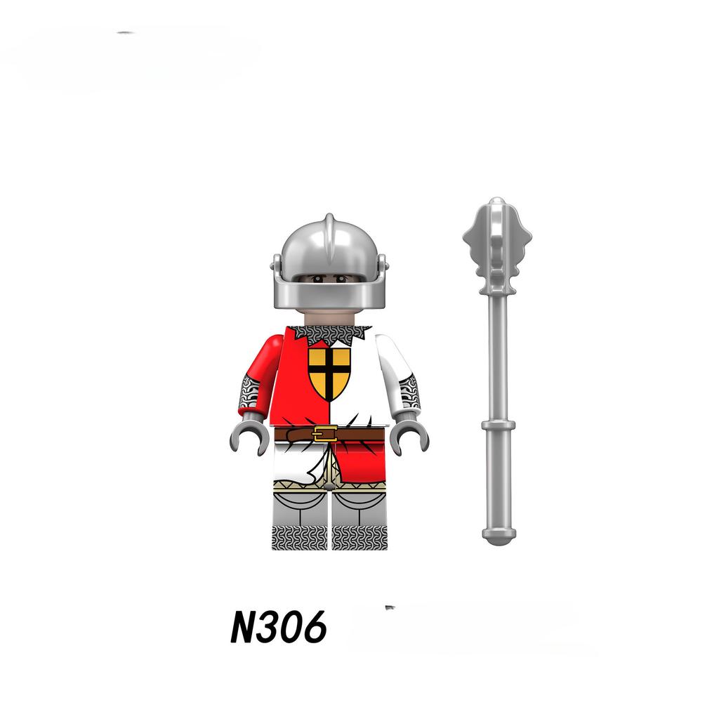 N301-308 Средневековая война, шотландский великий фехтовальщик, солдат, строительные блоки, игрушки
