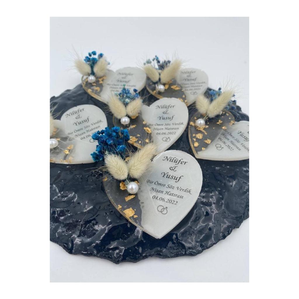 Золотые частицы перламутровый белый богато украшенный сувенир для помолвки подарок сердце эпоксидный магнит 25 шт.