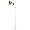 Vintage Hummingbird Garden Stake Metal Bird Flowers Artworks Garden Decorations  Backyard Accent