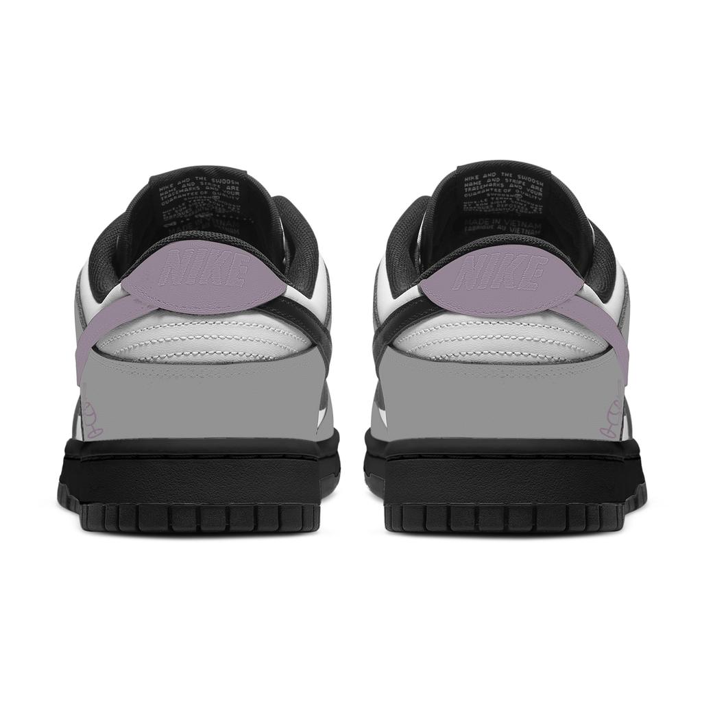 Nike Dunk Gray Purple Affection, Heart Box Abrasion Resistant Low top Skateboard Shoes Unisex Gray White CW1590-100(Team529--)