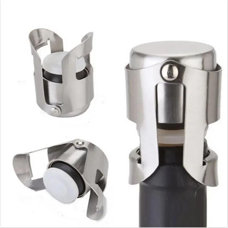 Champagne Bottle Stopper Stainless Steel Vacuum Sealed Sparkling Champagne Wine Beer Bottle Cork Plug Bar Tool 7