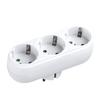 European/German Power Conversion Plug: 1-to-3 Socket Adapter