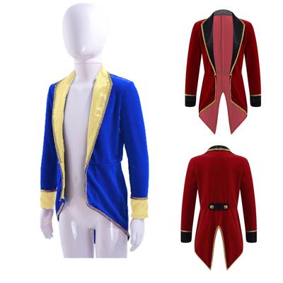 Детский смокинг циркового манежа для мальчиков и девочек, пальто, костюм, нарядное платье на Хэллоуин, карнавал, костюм для косплея