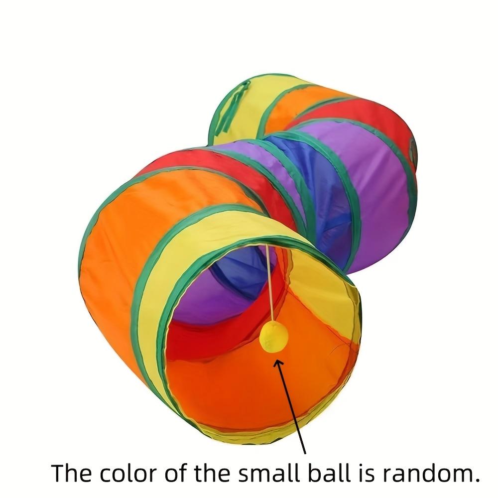 Складной S-образный кошачий туннель - Интерактивная игровая труба с сумкой для хранения, Многоцветный дизайн для кошек, маленьких собак, хорьков и кроликов, Игрушка-туннель для кошек