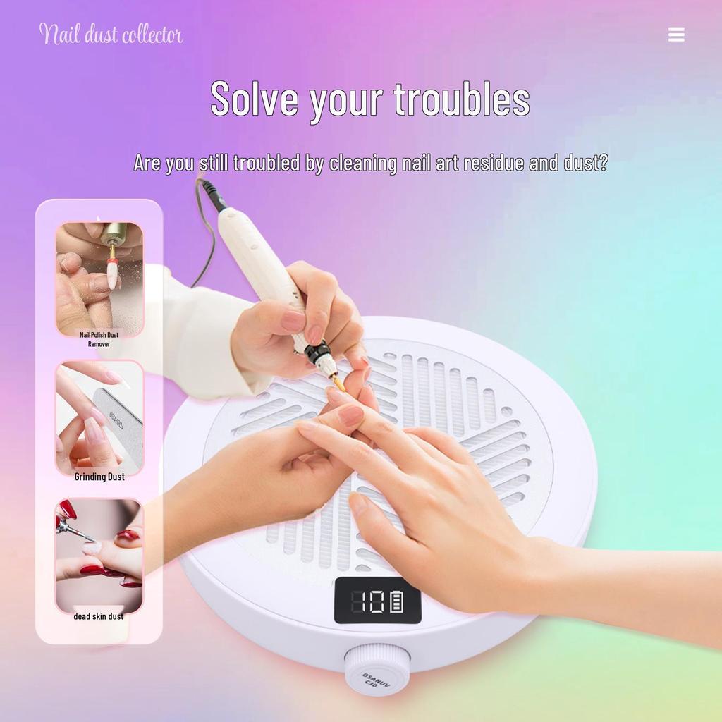 Portable Brushless Nail Vacuum Cleaner & Manicure Dust Collector