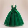 Flower Girl Princess Dress For Weddings Summer Kid Formal Bow Long Gown For School Evening Party Children New Year Cloth LP-509