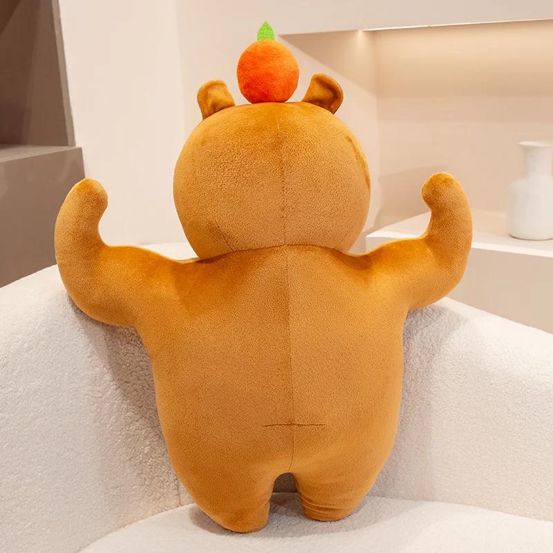 Stuffed Strongman Capybara Animal Plush Small Head Big Muscle Funny Capybara Stuffed Toy Creative Gift for Fitness Enthusiasts