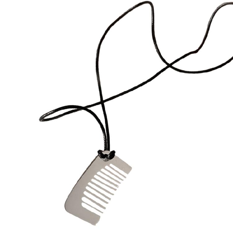 Современное ожерелье из сплава в форме расчески, полированная отделка, цепочка для ключицы, повседневный модный аксессуар