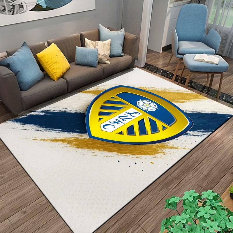 "Blue and Gold LUFC Logo Carpet for Bedroom or Living Room Décor" Suitable for use as an anti-slip for living room bedroom sofas