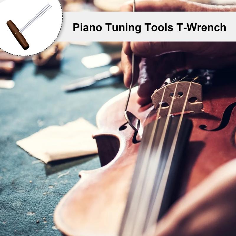 Professional Piano Tuner T Handle Tool Piano Tuning Spanner Steel & Wood Handle Excellent Craftsmanship