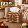 1pc Country Plaid Seasonal Fall Tissue Box with Gnome Pumpkin Botanical Decoration Napkin Storage Organizer for Kitchen, Car, Elegant Decorative Box, 