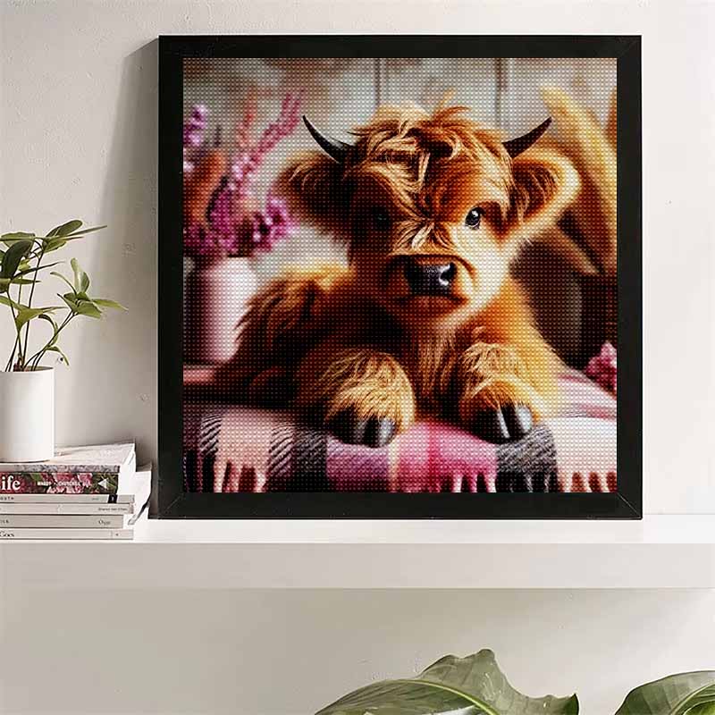 New Arrival 5D DIY Full Circle Diamond Painting "Calf" Embroidery Cross Stitch Home Decor Gift