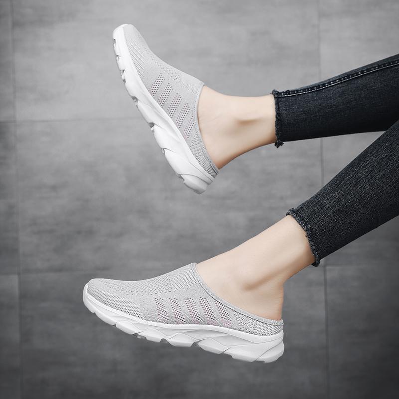 Женские дышащие полутапочки, ультра легкие домашние и уличные женские тапочки, домашние тапочки большого размера